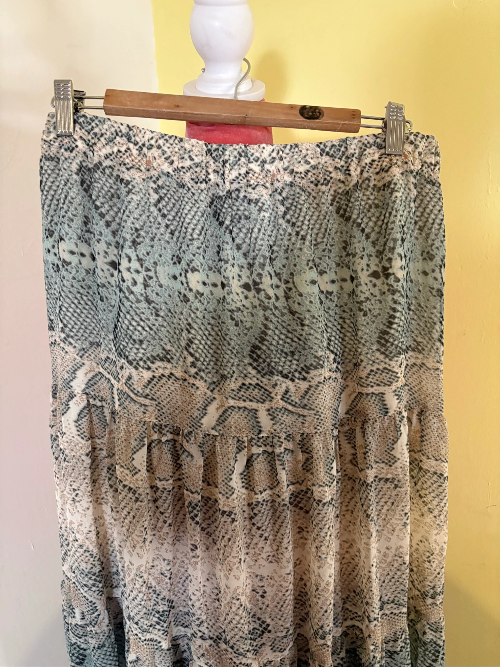 Fluid Animal Print Snakeskin Maxi Skirt – photo 2